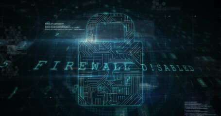 Image of multiple floating folders and online security padlock