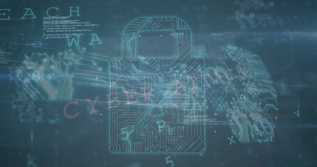 Image of floating multiple folders and online security padlock