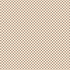 Scattered polka dots beige coffee color seamless pattern. Vector illustration.