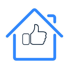 Fototapeta premium Apartment, feedback, thumb up icon