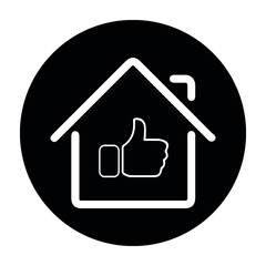 Obraz premium Like icon with long shadow. Flat design 