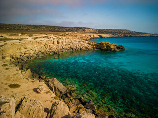 aerial view of the coast of the sea