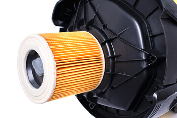 Replaceable filter for construction vacuum cleaner close-up