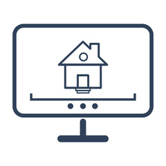 Appartment, computer, house rent icon