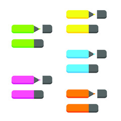 Colorful markers. Set of markers on a light background. colored markers. Icon markers. Vector illustration.Isolated rainbow of colorful pen markers. vector illustration
