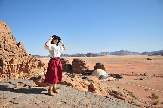 A woman in the Jordan desert