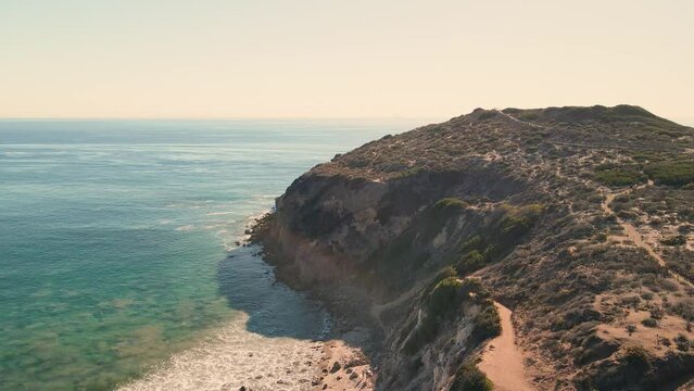Drone footage of the Point Dume park. Point view