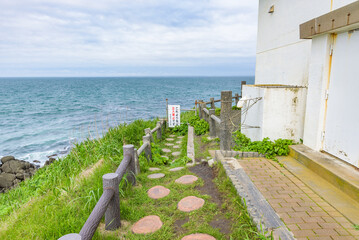 View of the Cape Nosappu in Nemuro, Hokkaido, Japan, the easternmost point in Japan which is open...