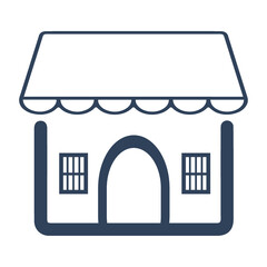Building, online shop, store icon