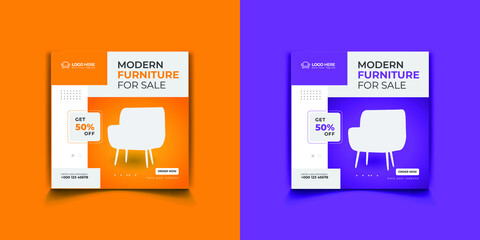 Furniture Social Media Post Template Design