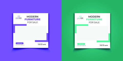 Furniture Social Media Post Template Design