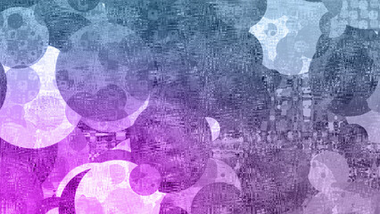 Abstract neon grunge textured circle pattern background image.