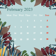 calendar for february 2023