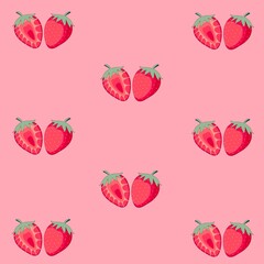 seamless pattern with strawberries