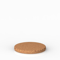 round wooden board on a white background. template. Square image. 3d image. 3d rendering.