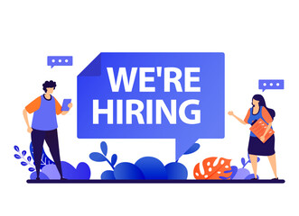 We're hiring posters llustration for landing page, banner, brochure, flyer
