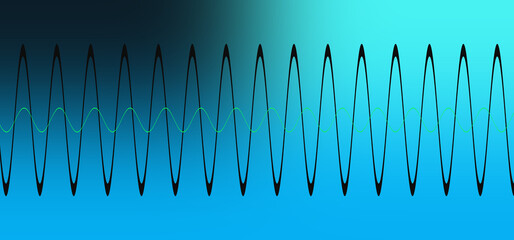 Abstract wavy line neon gradient background image.