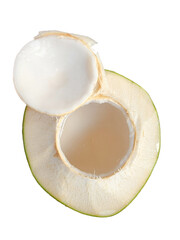 perfumed coconut on a white background