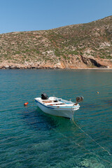 Fototapeta na wymiar Fishing boat at Apollonas village, Naxos Island, Greece