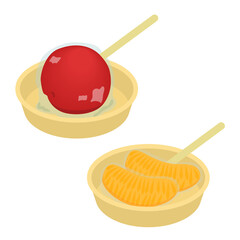 あんず飴とみかん飴のイラスト