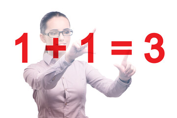 Businesswoman in synergy business concept