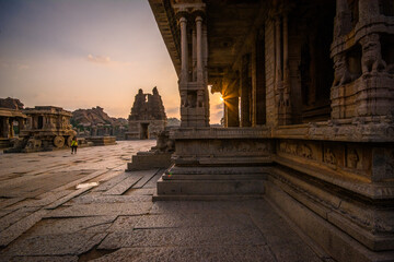 Sunrise in Vittala Temple Complex, Hampi