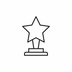 Simple trophy line icon. Stroke pictogram. illustration isolated on a white background