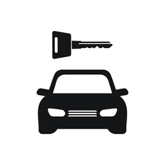 Isolated Car Rent Icon Symbol On Clean Background. Automobile Element In Trendy Style