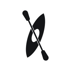 Isolated Kayak Icon Symbol On Clean Background. Canoe Element In Trendy Style