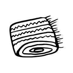Doodle warm blanket. Vector illustration