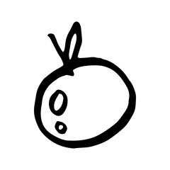 Doodle hand-drawn apple. Vector illustration