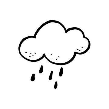 Doodle hand-drawn rain cloud. Vector illustration