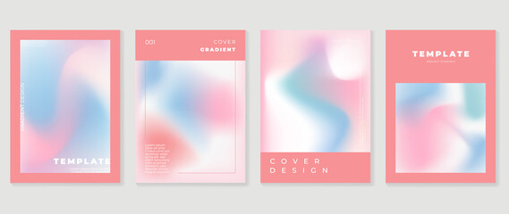 Abstract fluid gradient background vector. Minimalist style cover template with shapes, colorful and liquid color. Modern wallpaper design perfect for social media, idol poster, photo frame. 