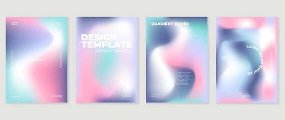 Abstract fluid gradient background vector. Minimalist style cover template with shapes, colorful and liquid color. Modern wallpaper design perfect for social media, idol poster, photo frame. 