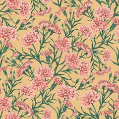 Deurstickers classic, nostalgic botanical seamless repeat pattern designs that would be perfect for home decor, upholstery, wallpaper or apparel.   © Smoke in the Woods