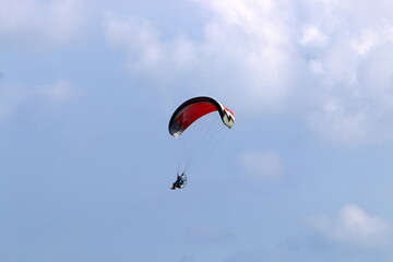 Paragliding over the Mediterranean Sea