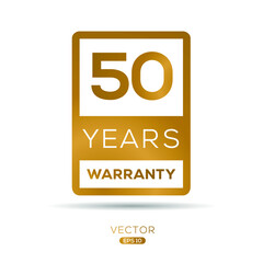 50 years warranty seal stamp, vector label.