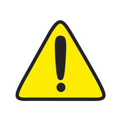 yellow exclamation mark with trendy design.warning icon