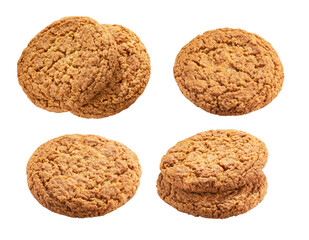 oatmeal cookies isolated on white. the entire image in sharpness.