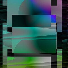 Abstract iridescent block pattern background image.