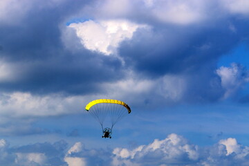 Paragliding over the Mediterranean Sea