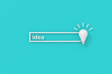 Idea banner design. 3D rendering.