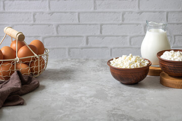 Dairy. Milk, cottage cheese, sour cream, eggs.