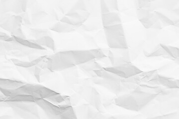 White paper wrinkled texture abstract background.