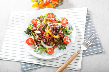 salad made of various fresh seaweed