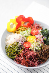 salad made of various fresh seaweed