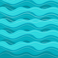 Fototapeta premium Summer Ocean Waves Japanese Wave Pattern 