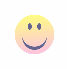 Fototapeta premium Retro vaporwave round smile isolated y2k style. Aesthetic pop flat vector illustration. Y2k aesthetic. Retro vector illustration.