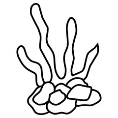 algae in rocks under the water  Illustration