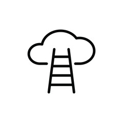 cloud ladder vector icon up sky